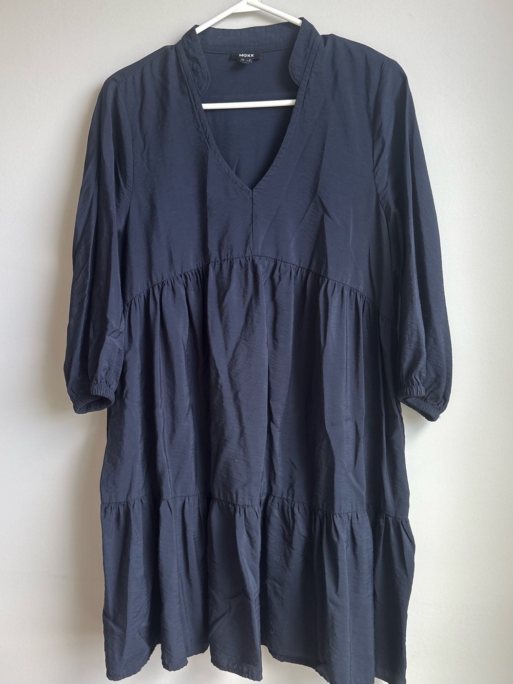 Mexx Navy Blue V-Neck Tiered Tunic Dress